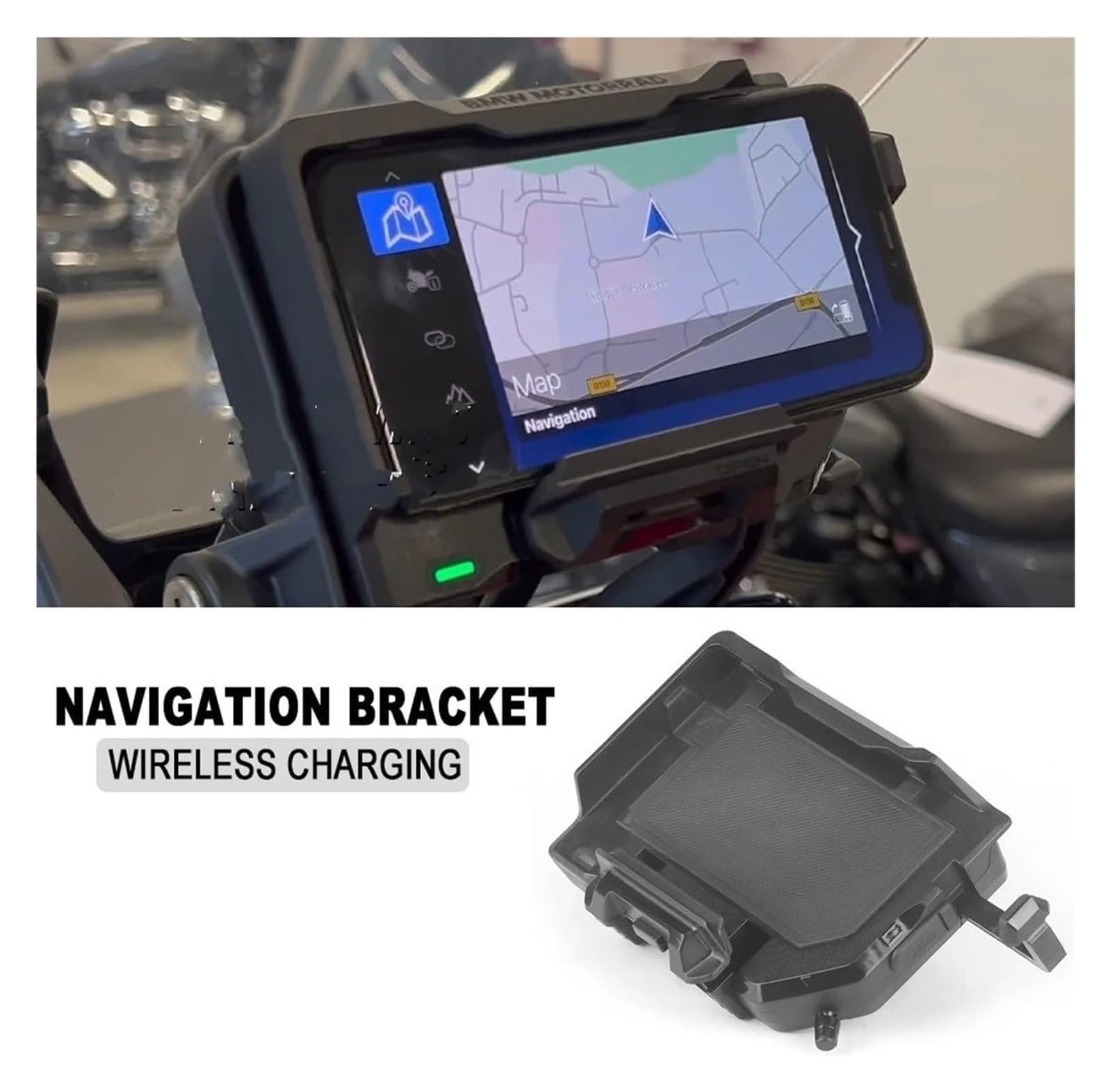 Soporte GPS para teléfono para BMW para F850GS para F750GS para F700GS para F800GS Soporte GPS para Motocicleta De Teléfono Carga Inalámbrica Navegación(Wireless- White Line)