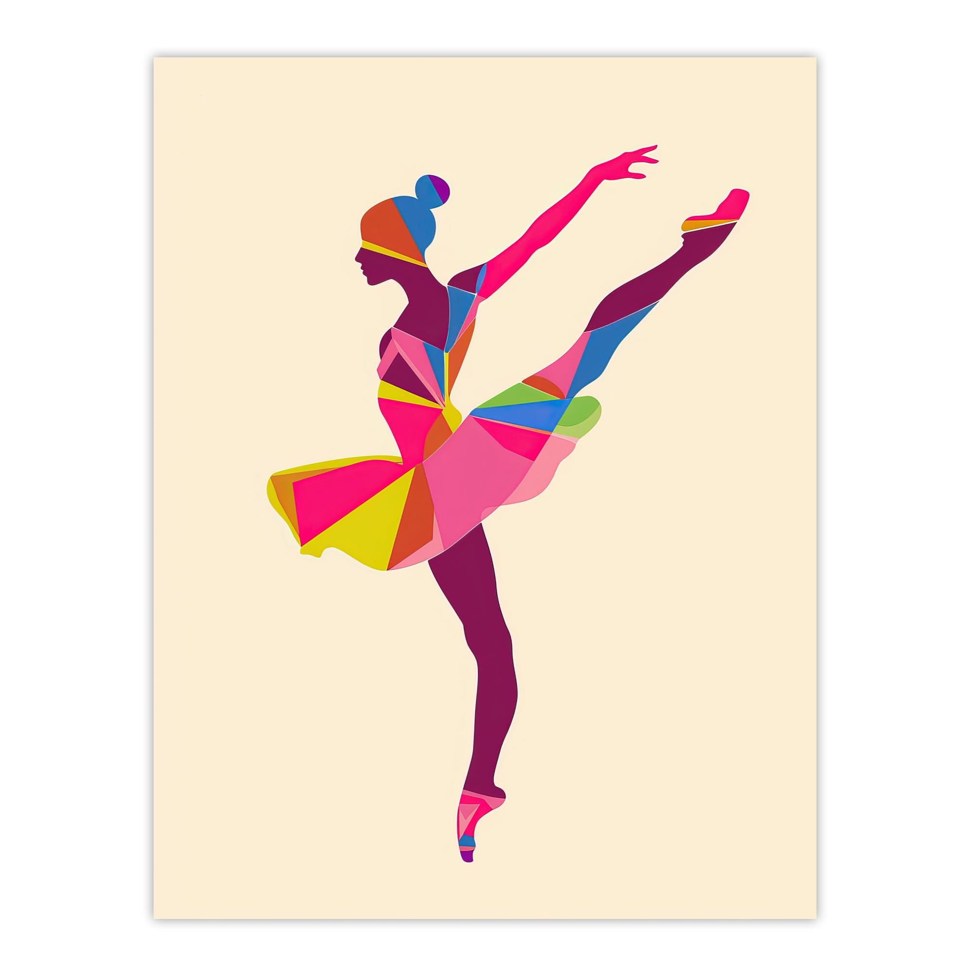 Artery8 Ballerina Arabesque Pose Wall Art Print - W18" x H24"
