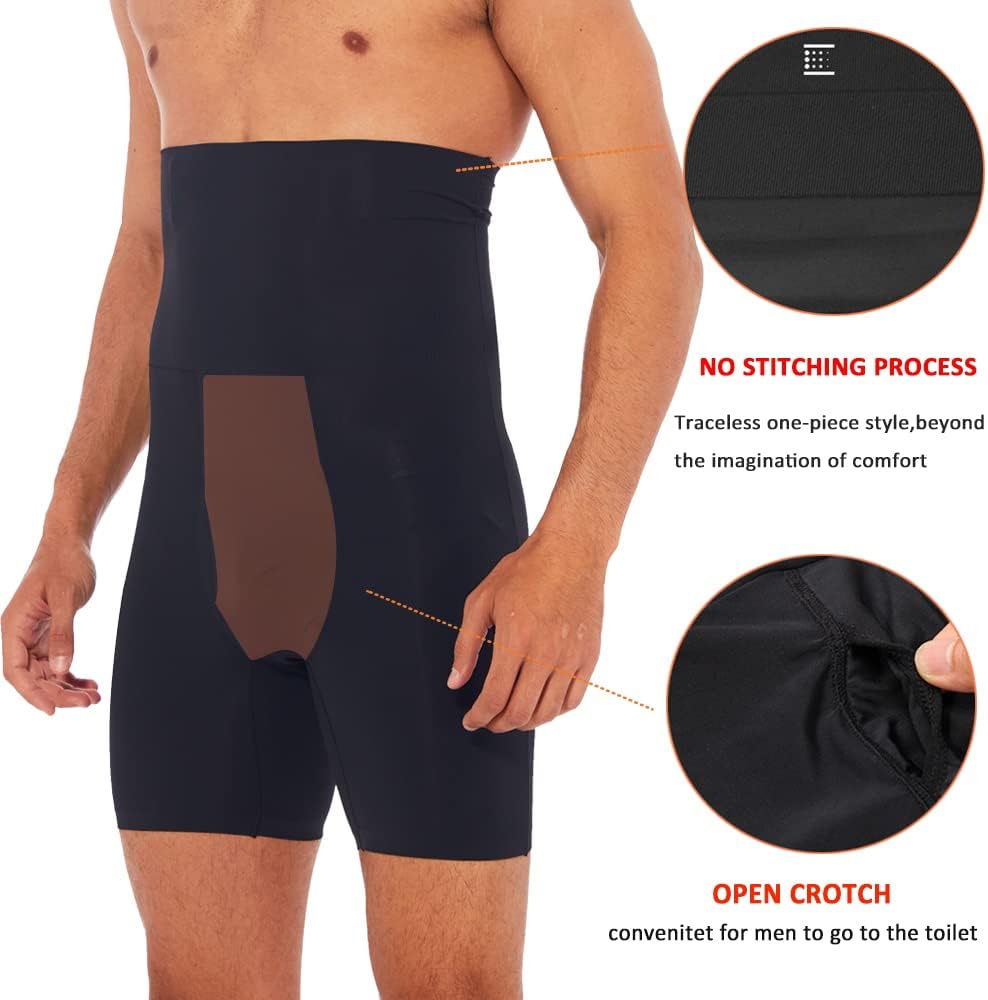 Men Tummy Control Shorts High Waist Slimming Compression Underwear Body Shaper Belly Girdle Boxer Briefs - Image 3