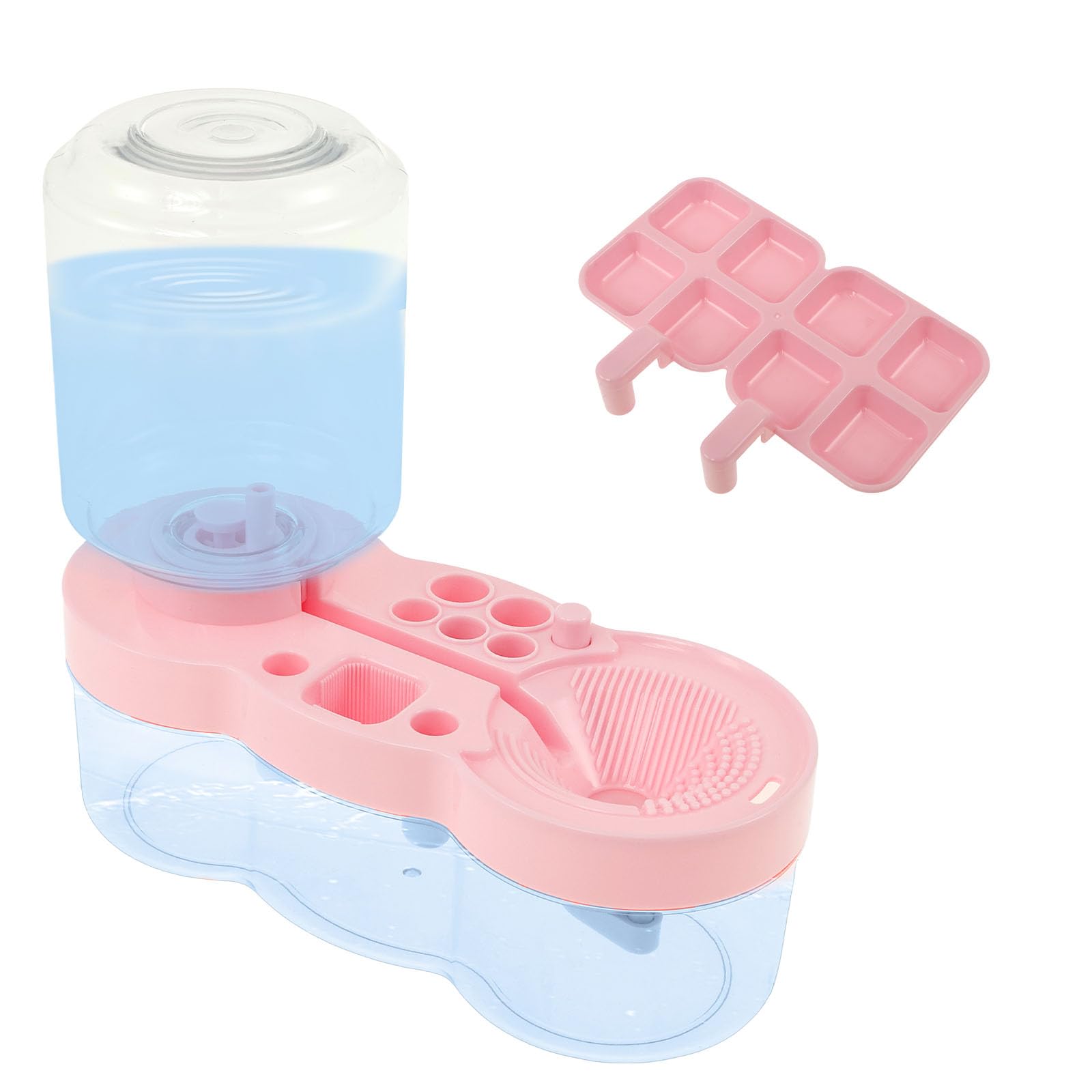 Paint Brush Rinser, Multifunctional Paintbrush Cleaner with Tray, Artist Paintbrush Cleaning Water Cycle Rinser for Water Based Paint Brush, Acrylic Brushes, Makeup Brushes (Pink)