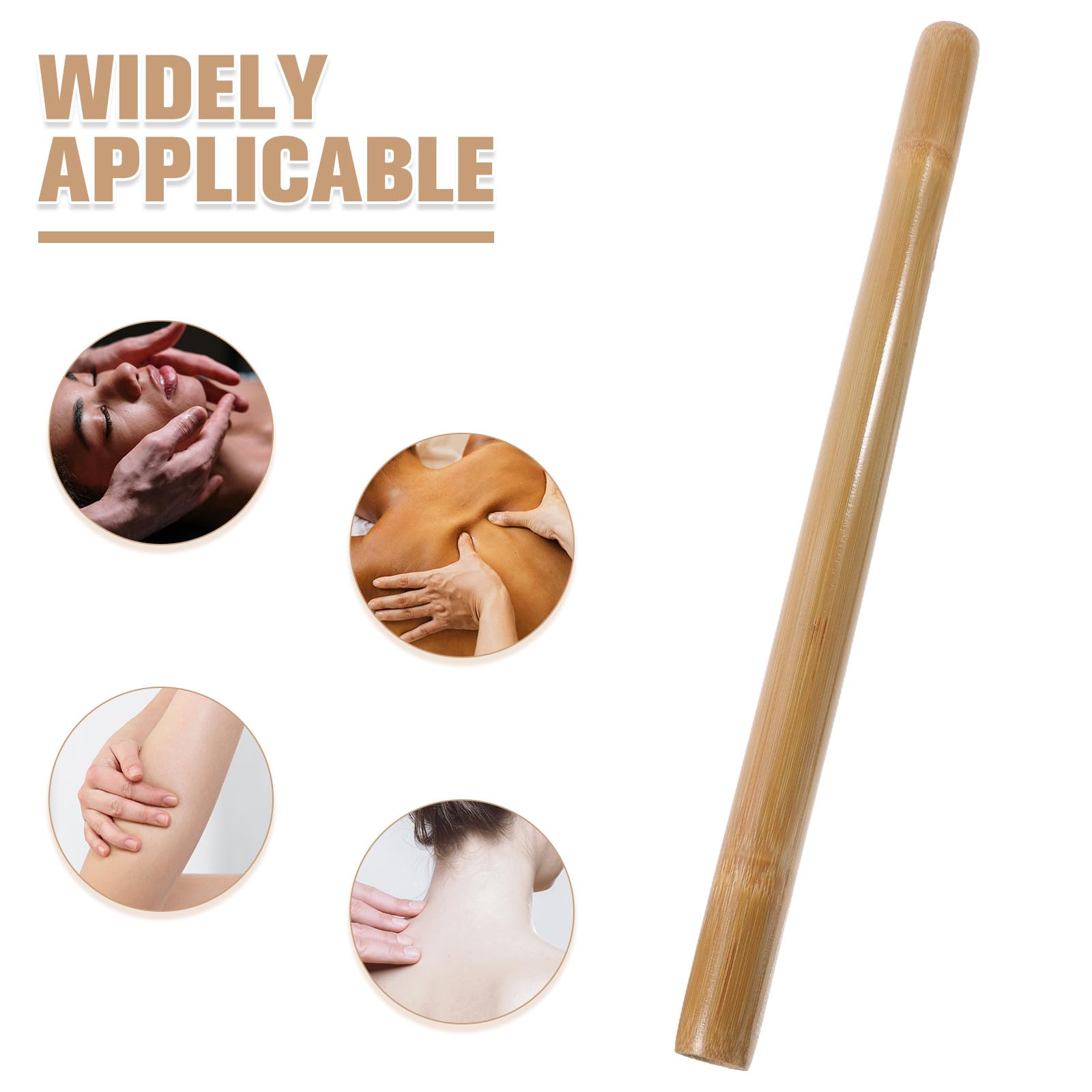 Rodillo Muscular de Bambú para Masaje Terapéutico y Relajación, Tamaño Variable y Uso en Cuerpo Completo, Adecuado para Masajes Post-Entrenamiento