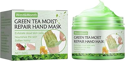 Surakey Green Tea Repair Hand Mask Honey Hand Wax Hand Mask Moisturizing and Exfoliating Hand Dead Skin Rough Skin Mask Anti Cracking for Women Dry, Aging, Cracked Hands 50g
