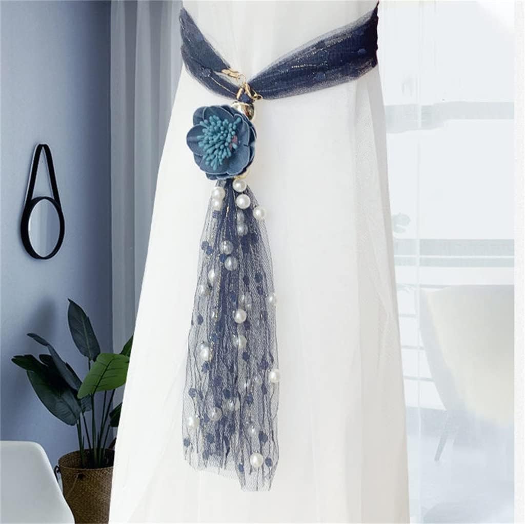 FMURY Pastoral Root Yarn Curtain Straps Curtain Buckle Curtain Strap Decoration(Black)