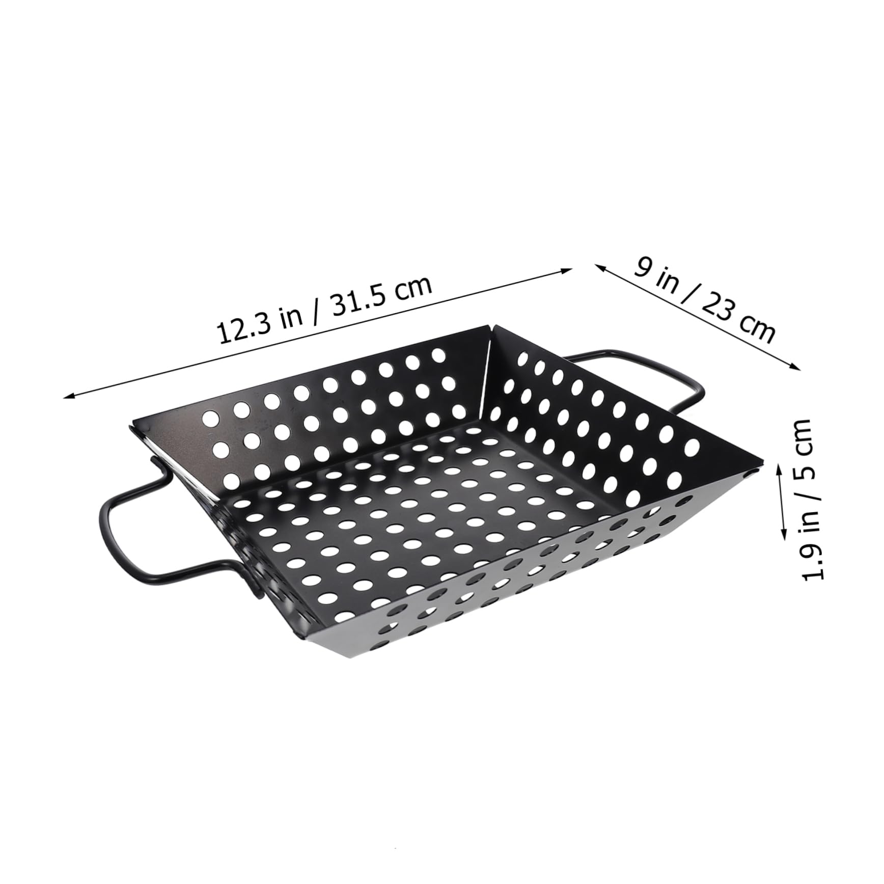 BESTYASH 1pezzi Barbecue Carbonio Antiaderente Maniglia e Foro di Scarico per Grigliare Carne Verdure e Pesce Resistente Usura