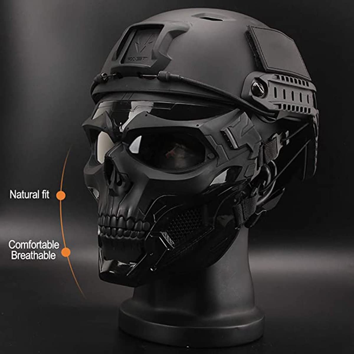 Amazon.co.jp: WEGRG 頭蓋骨フルフェイスマスク付きタクティカル 