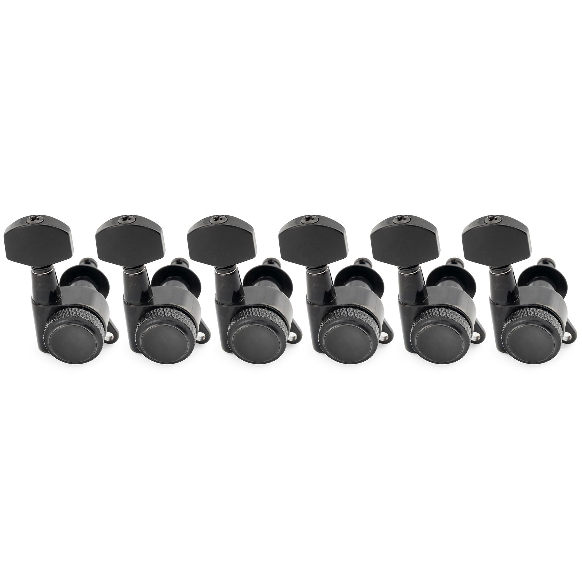Musiclily Pro R18K-04 6 in Linea 18:1 Set Meccaniche Autobloccanti Nero