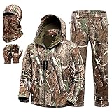 New View Quiet Hunting Clothes for Men, Camo Hunting Jacket and Pants, Water Resistant and Insulated