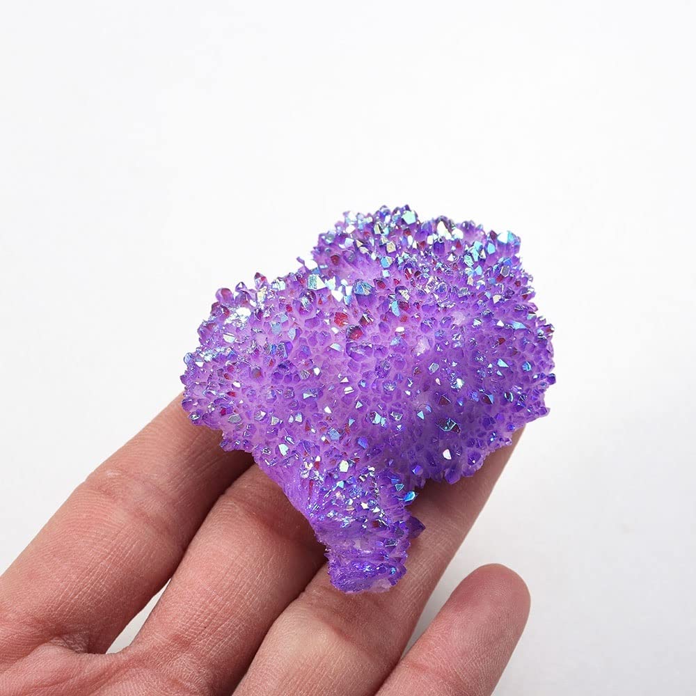 Home Quarzo Naturale Elettrolitico Rivestimento in Titanio Viola Pietre Preziose di Quarzo Decorazioni for Acquari Domestici (Color : Purple, Size : 70-100g) raccolta domiciliare ( Color : Purple , Si