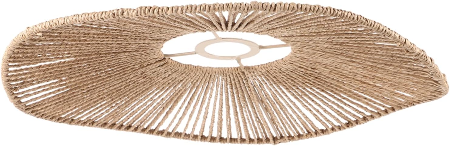 Artibetter Woven Retro Lampshade Ceiling Light Cover Paper Rope and Iron Material Artistic Handmade Pendant Lamp Shade for Living Bedroom Home Decor Easy Installation Warm Ambient Lighting
