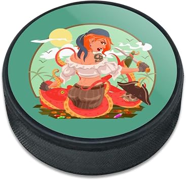 GRAPHICS & MORE Octopus and Pirate Booty Ice Hockey Puck