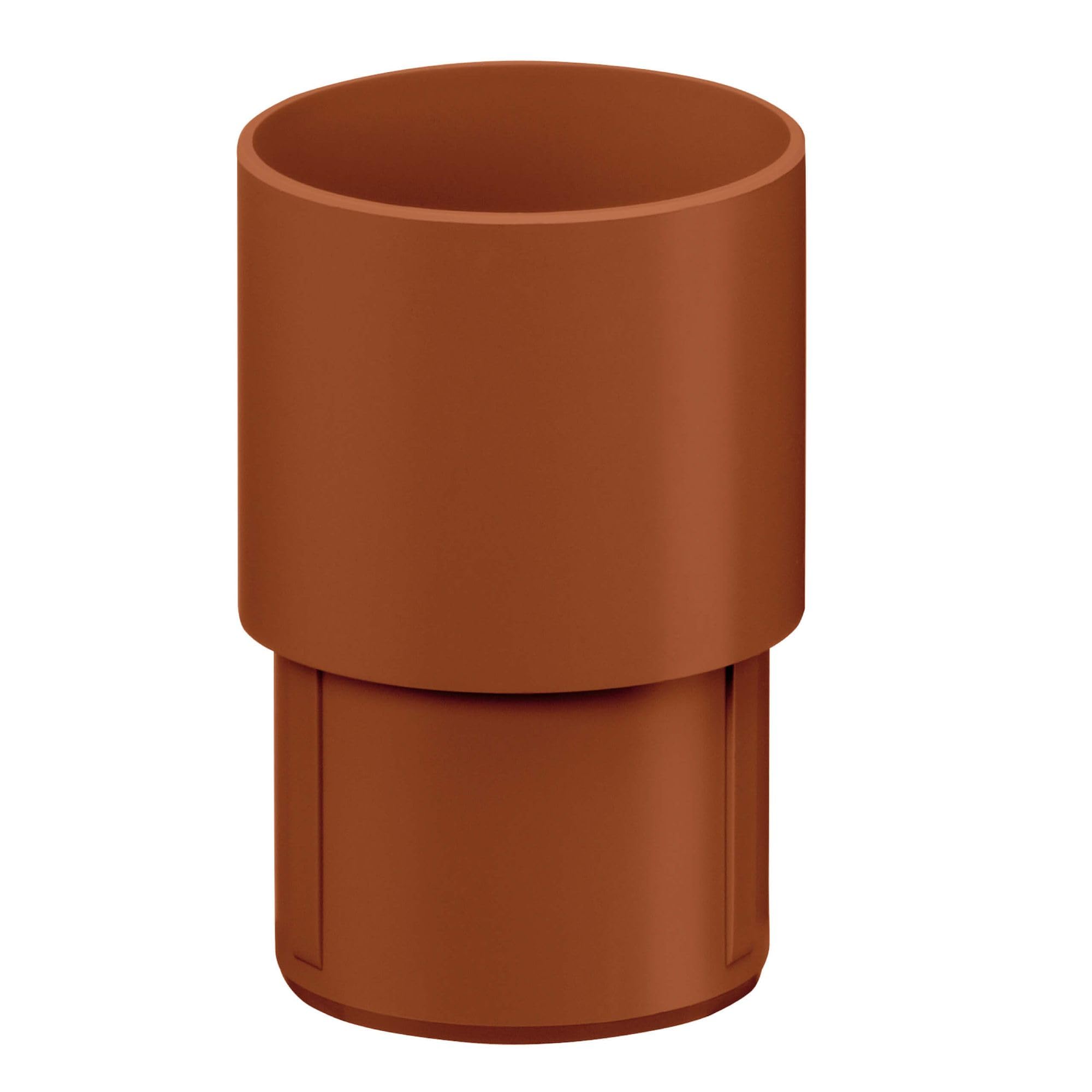 INEFA Downpipe Connector, PVC 50mm Brown Downpipe Connector, Gutter Accessories, Simple Push-fit Installation, Made in Germany