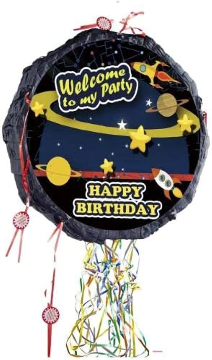 The Gift Factory Welcome to my Party Happy Birthday Pinata Black