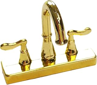 harayaa Dollhouse Bathtub Faucet Dollhouse Furniture Decoration Miniature Bathroom Faucet Miniature DIY Scene Model for Dollhouse Room Decoration