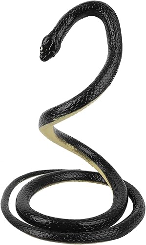 Serpiente de goma realista, serpientes falsas de serpiente negra, accesorios de jardín de mamba, serpientes realistas para mantener alejados a los