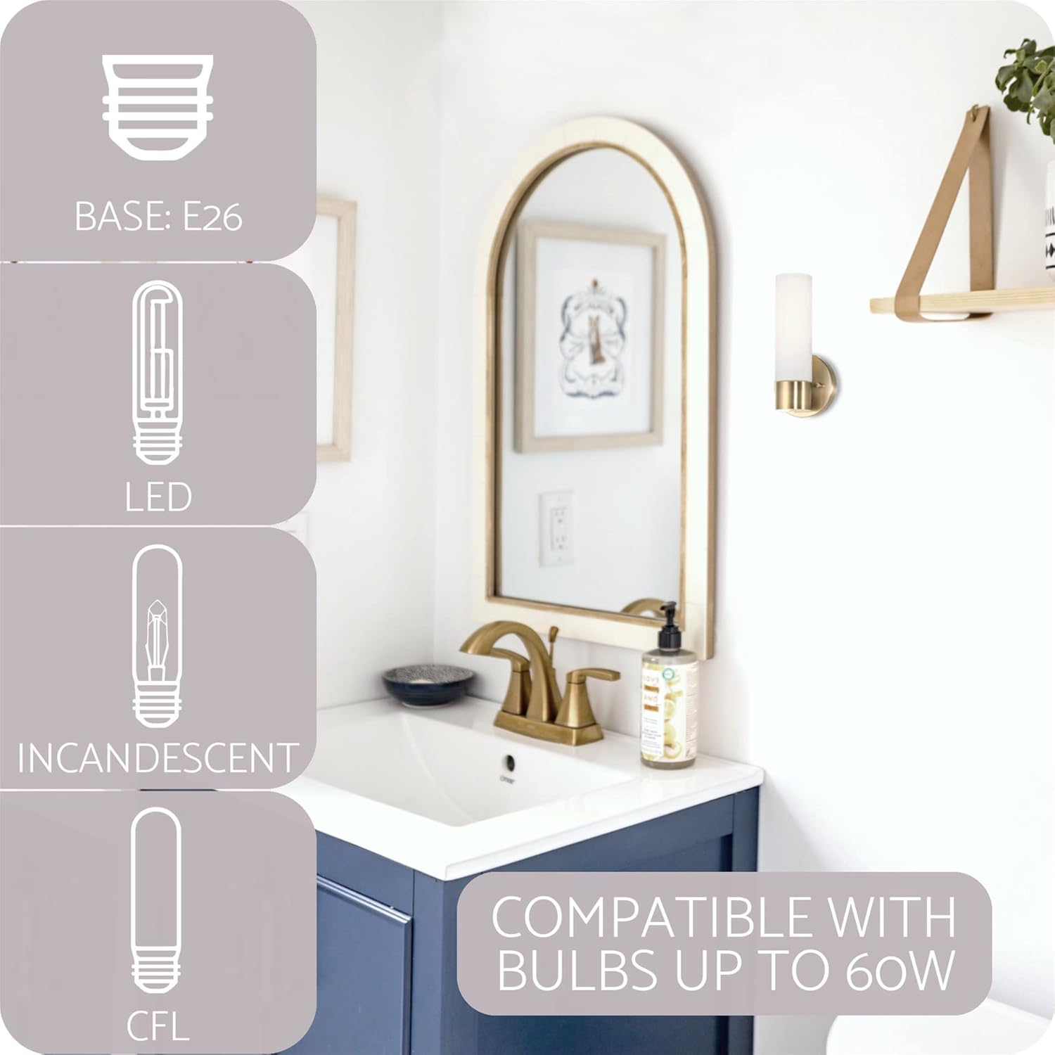 Kira Home Sol 10" Modern Wall Sconce with Frosted Glass Shade, for Bathroom/Vanity, Cool Brass Finish, 2-Pack