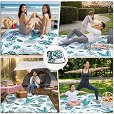 HAUSPROFI レジャーシート 厚手 大判 防水 ピクニックシート200x200cm アルミ断熱裏面 洗濯機洗い可 コンパクト収納 テント インナーシート ピクニックマット キャンプ アウトドア お花見 ペグ付き リーフ の画像7