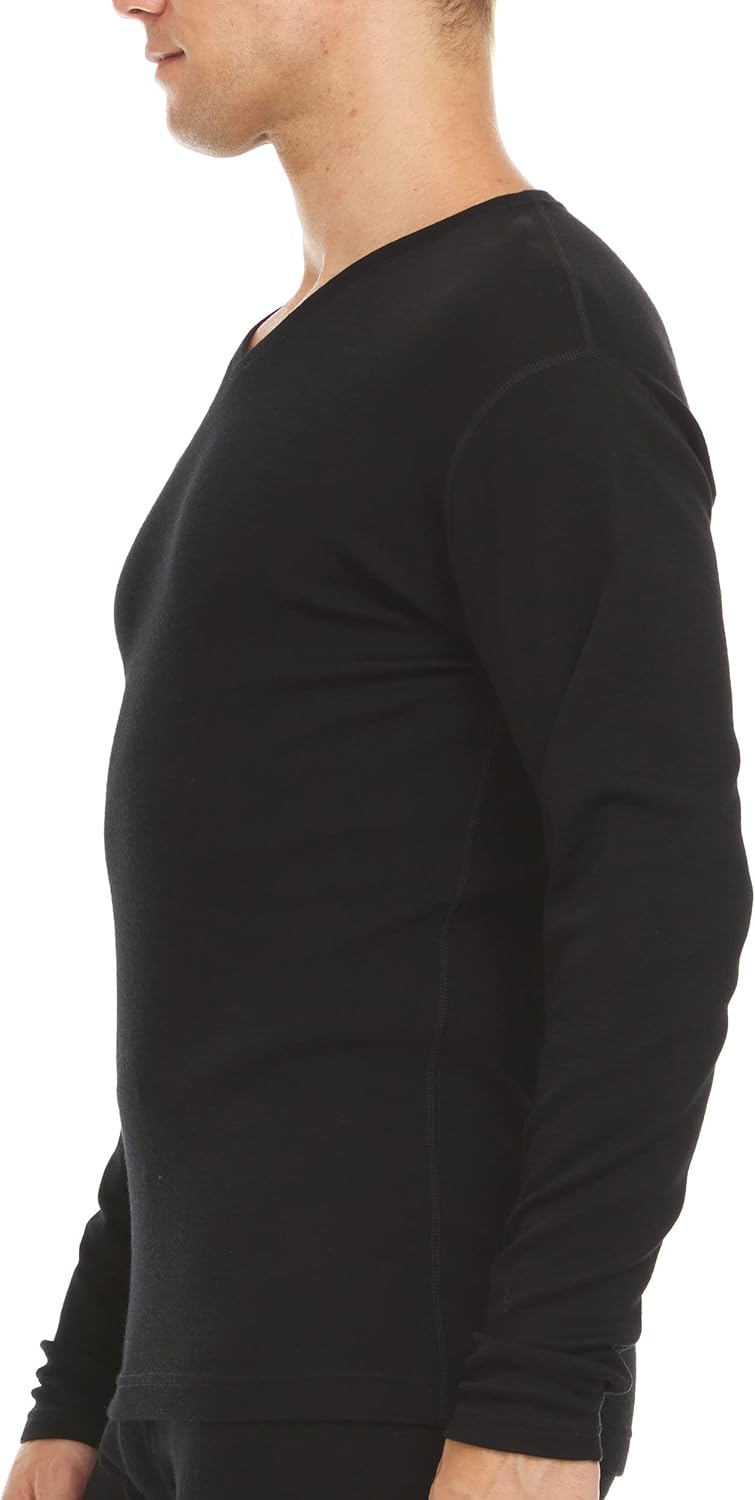 Men's Long Sleeve V-Neck - 100% Merino Wool Base Layer - Casual Shirt - Under Layer - Midlayer - Image 4