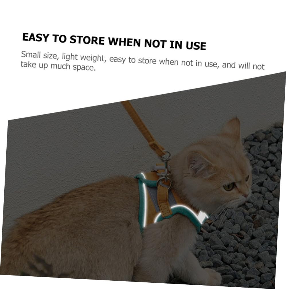 FRCOLOR 3sätze Katzengeschirr Mit Einstellbarem Design Und Reflektierenden Bruchsicherem Material Für Outdoor-aktivitäten Katzenleine Für Kleine Und Mittelgroße Katzen