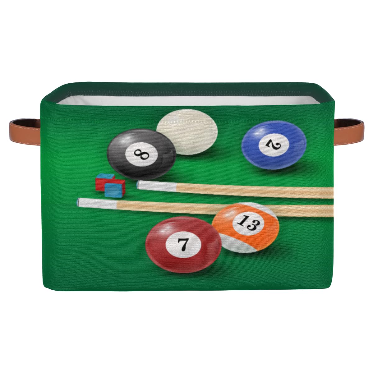 Juego de 2 cajas de almacenamiento grandes para mesa de billar, plegable, de tela, cesta de almacenamiento para dormitorio, 26 L, organizador de juguetes y ropa