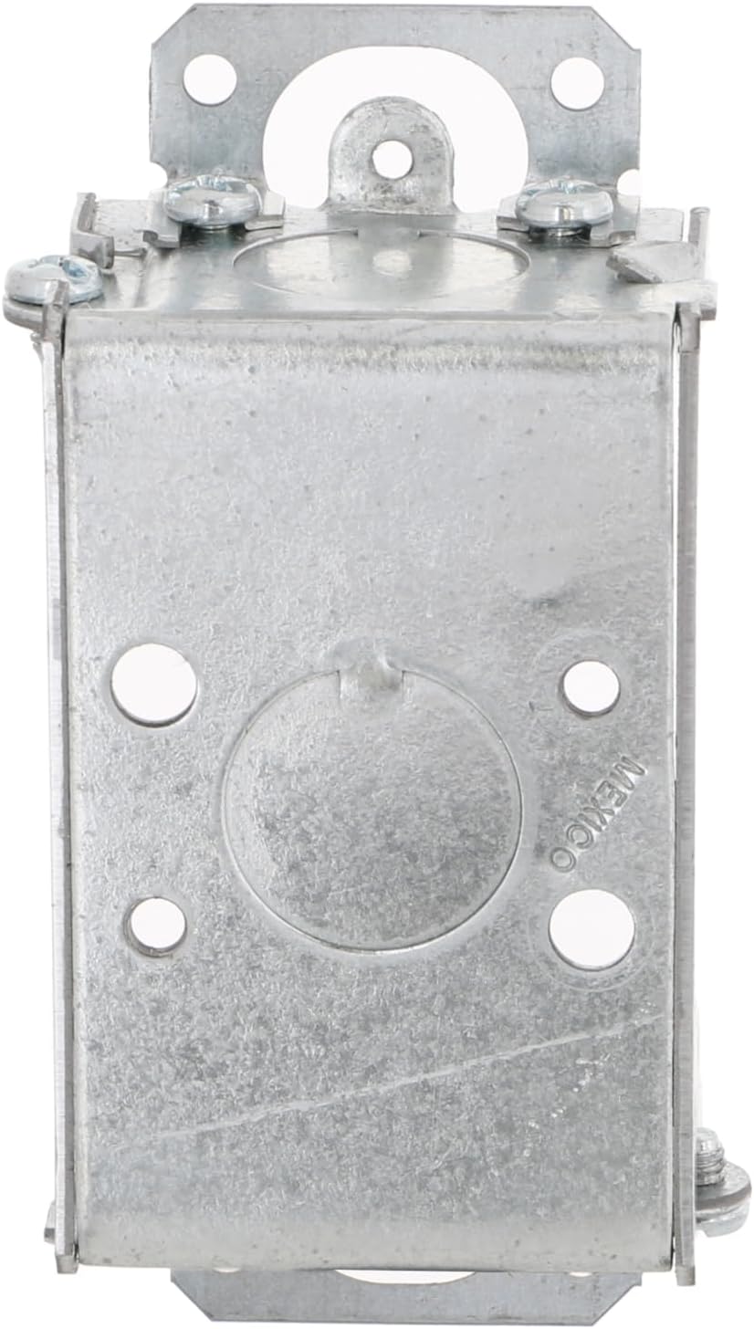 Raco 400 Switch Box, Gangable, 3" x 2", 1-1/2" Deep, Three 1/2" KO"s & Plaster Ears, Gray