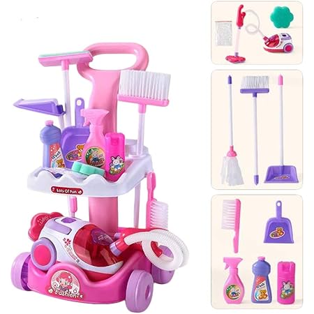 Amazon Suge おままごと お掃除セット 電気掃除機 知育玩具 おもちゃ ごっこ遊び 掃除 家事 キッズ 子供用 女の子 誕生日 クリスマス プレゼント 入園祝い 家事 おもちゃ