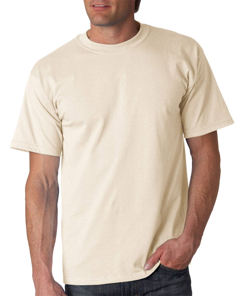 Gildan (M, Natural) Mens Ultra Cotton Short Sleeve T-Shirt Multicoloured