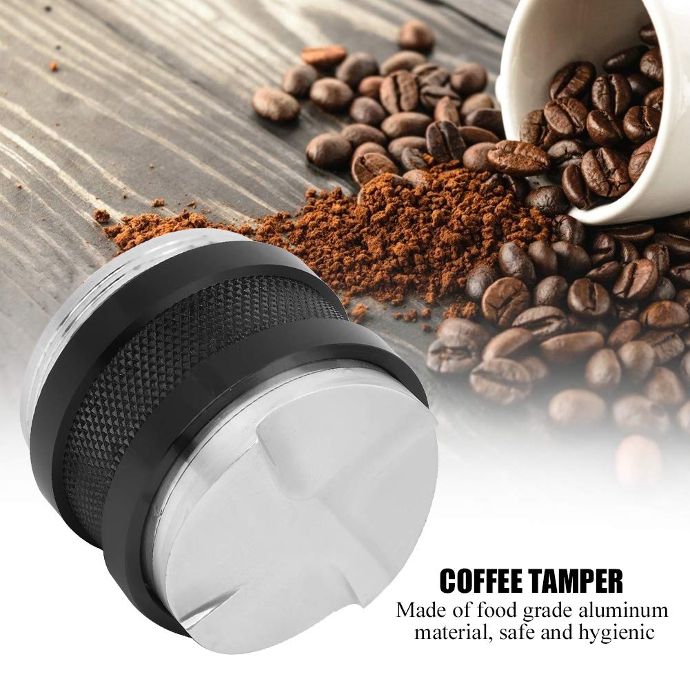 Pressacaffè in alluminio da 58 mm, a doppia testa, regolabile, strumento intelligente per spremere chicchi di caffè con distributore di polvere, accessorio professionale per barista per casa, ufficio