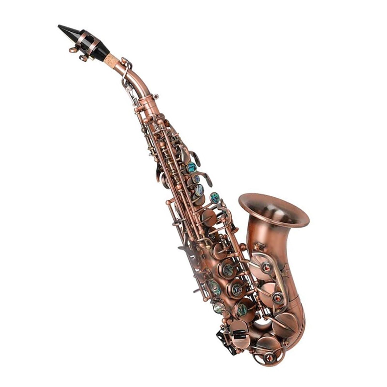 Bb Tone Saksofon Sopranowy Saksofon Mosiężny B Płaski Saksofon Instrument Dęty Drewniany Instrument Muzyczny Z Akcesoriami Saksofonowymi profesjonalny Saksofon
