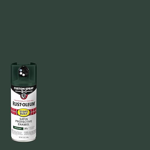 Miniatura 2 de Rust-Oleum 376874 Pintura en aerosol 5 en 1 personalizada para prevención del óxido, 12 onzas, verde cazador satinado