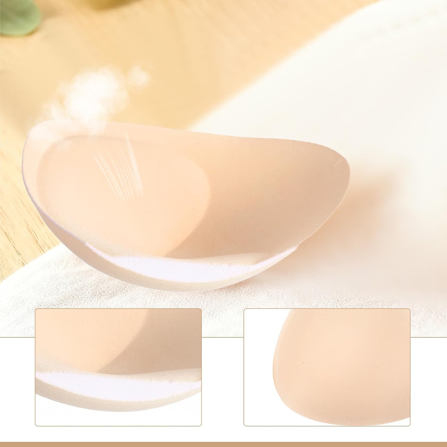 4 Pairs Sports Bra Pads Inserts, Small Size Bra Inserts Breast Enhancers Replacement Women's Push up Breast Pads for Swimsuit - Image 4