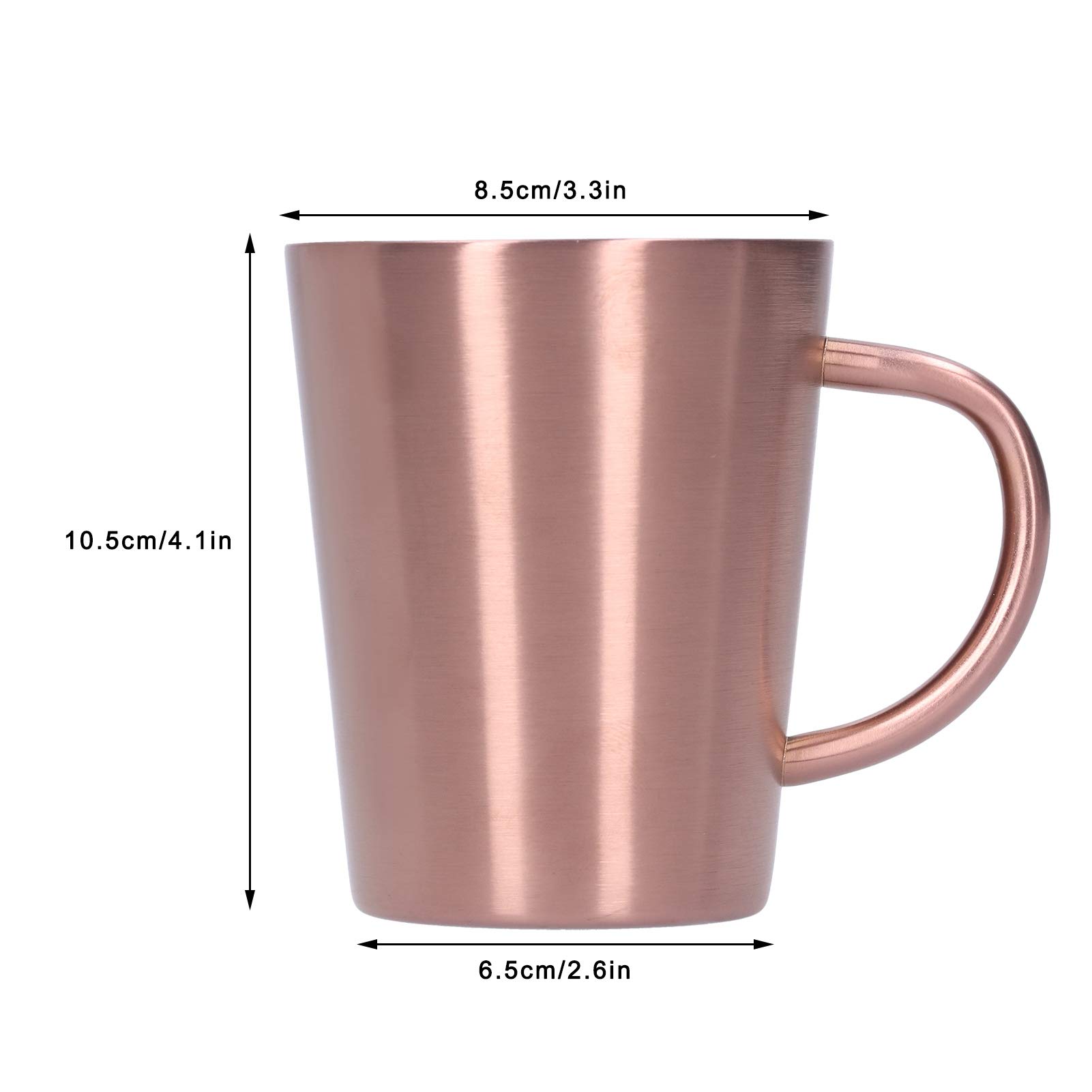 QANYEGN 340ml Beer Mug, Stainless Steel Coffee Water Cup, Double Wall Coffee Mug for Home, Use.(Rose ld)