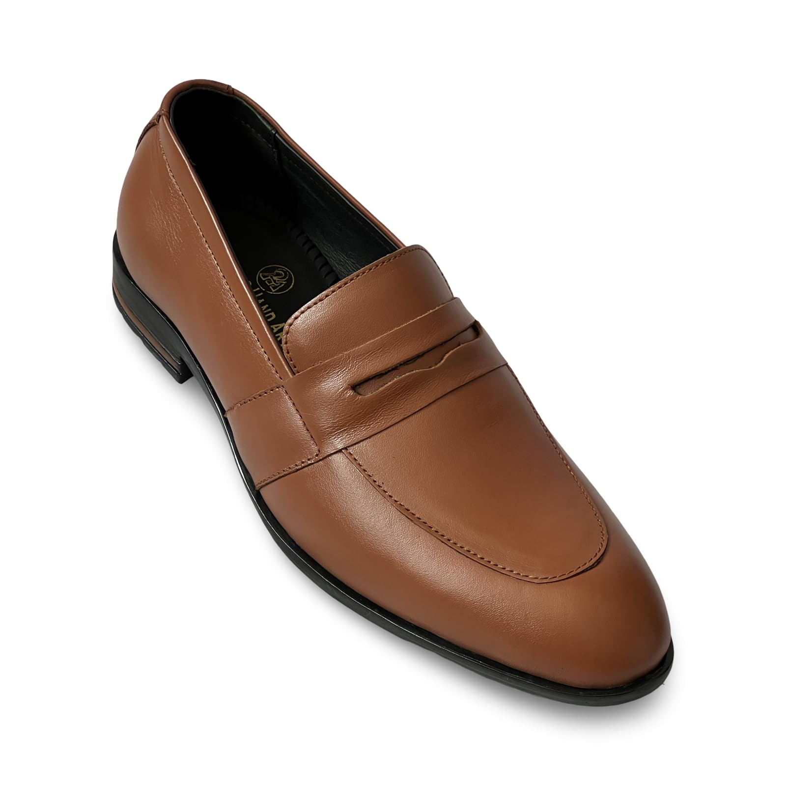 punjabis hand art Velocia || PHA Block Heel Penny Shoes for Men | Flat Loafer Shoes | Genuine Leather Shoes-picture-58