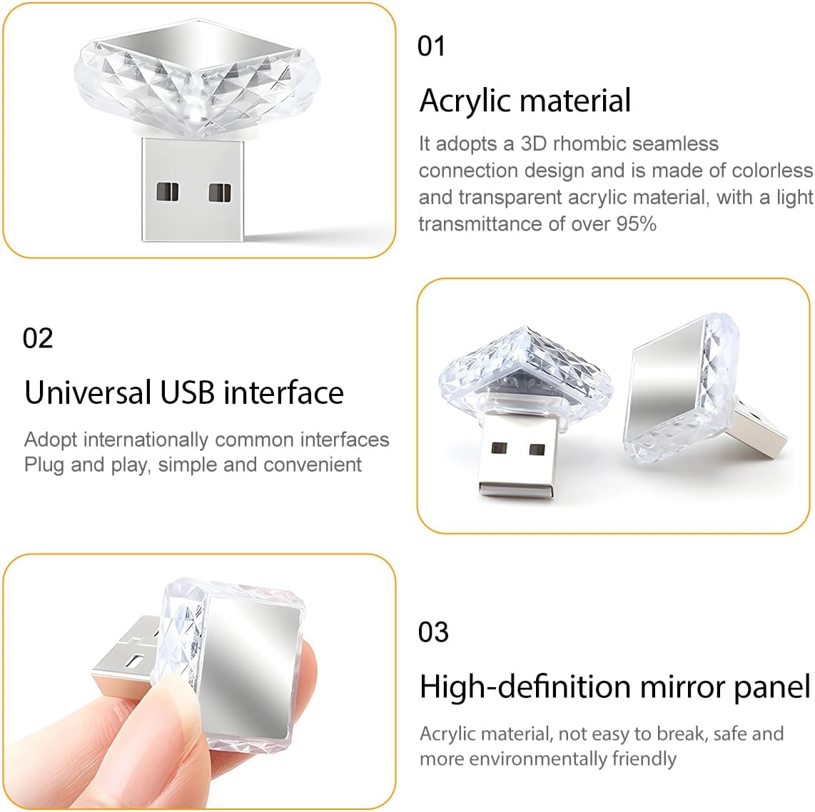 2PCS USB Mini LED Car Interior Atmosphere Lamps, Portable Vehicle Decoration Night Lighting, Plug-in USB Interface Automotive Trunk Ambient Lamp, Universal for SUV, Truck, RV (Pink/Purple)