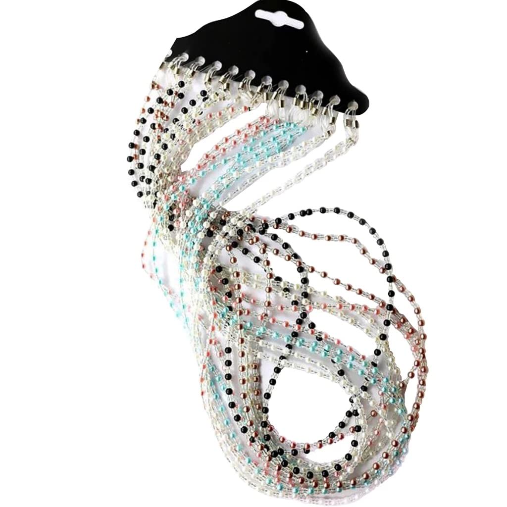 12 STÜCKE Perlen Perlen Brillenband for Frauen Lesebrillen Brillenketten Seilhalter (Color : A, Size : 60 cm) (A 7 3/8)