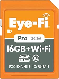 Eyefi 16GB Pro X2 SDHC Class 10 Wireless Flash Memory Card Frustration Free Packaging EYE-FI-16PC-FF