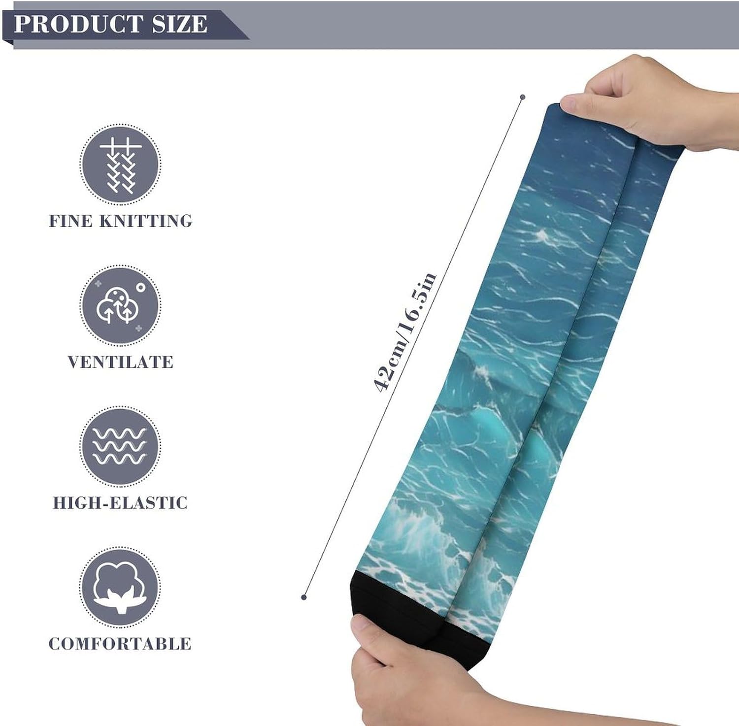 Knee High Socks Deep Ocean Long Tube Boot Seamless Toe