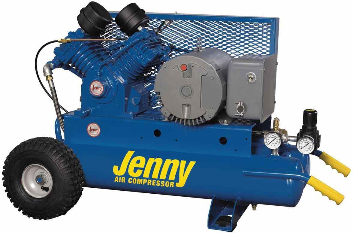 Jenny Compressors GT5B-8P2 5-HP 8-Gallon Tank Electric Two-Stage Wheeled Portable Compressor