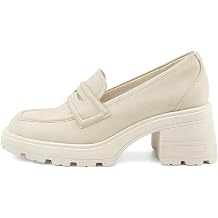 JENN ARDOR Chunky Block Heel Loafers for Women Closed Round Toe Platform Pumps Slip On Dress Shoes Wedding Party Office Lady Shoes