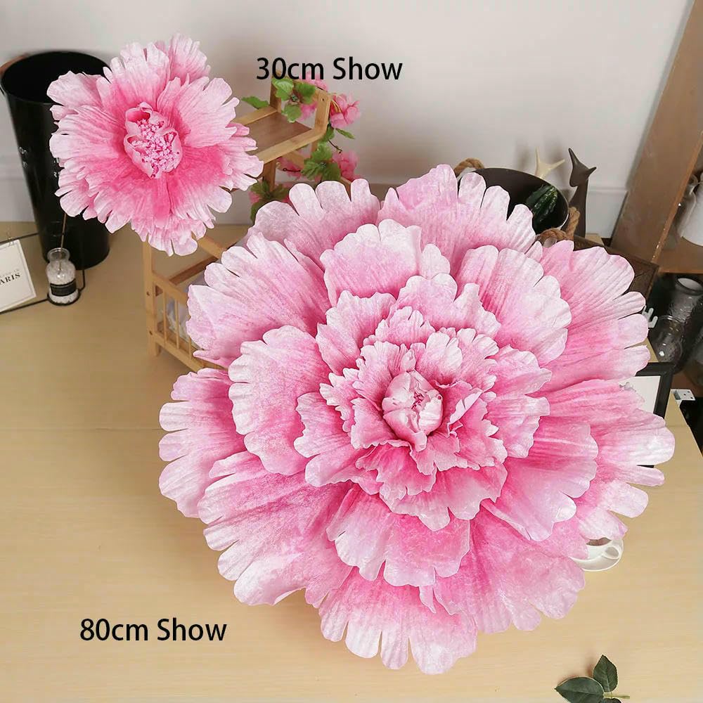 Fiori artificiali di seta di diverse dimensioni, peonie giganti, fiori giganti per decorazioni murali fai da te, sfondo floreale, giallo, 50 cm