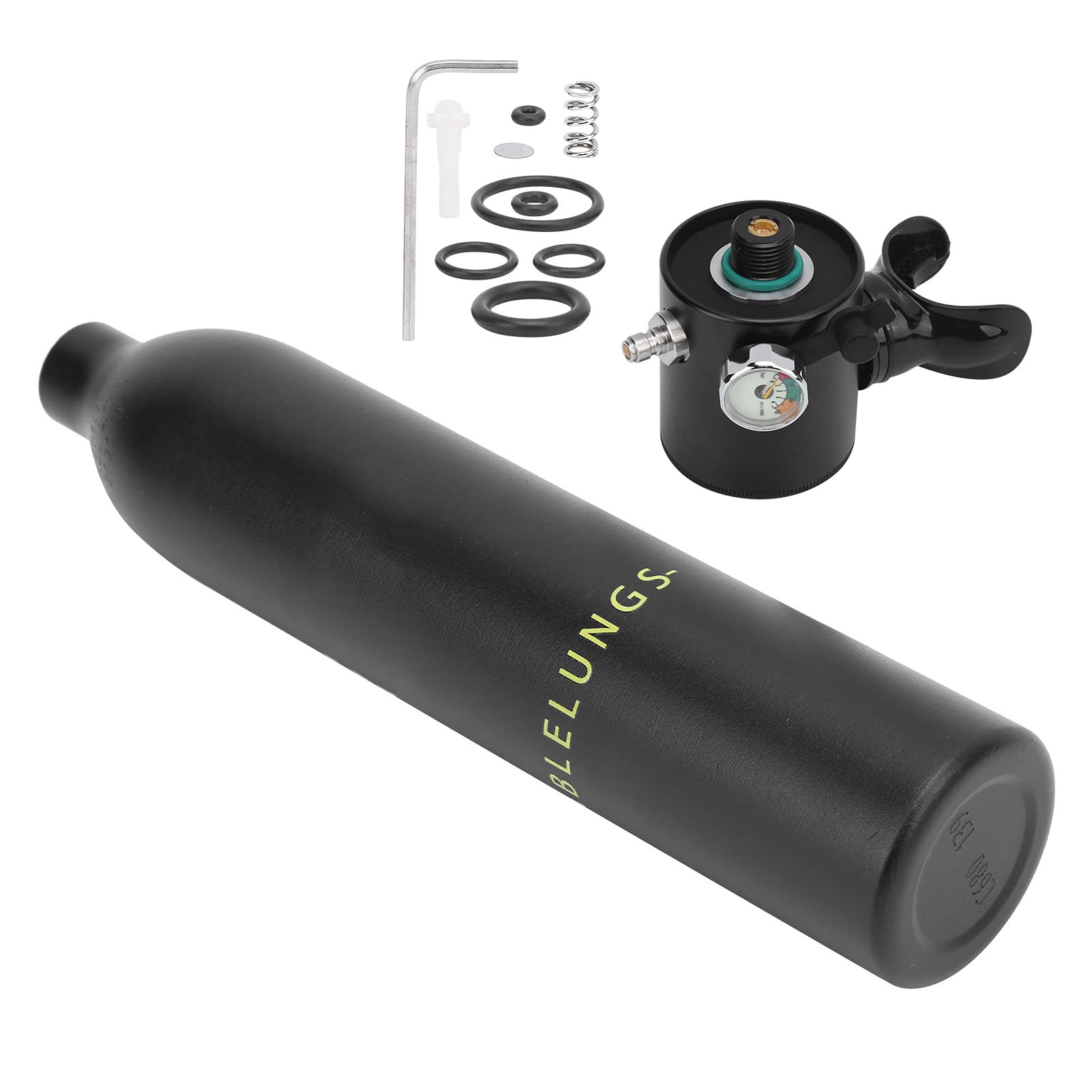 VGEBY Bombola di Ossigeno per Immersione, Bombola per Bombola da 0,5 L Bombola di Ossigeno per Immersione per Immersioni con Regolatore per Immersione(Nero) immersione