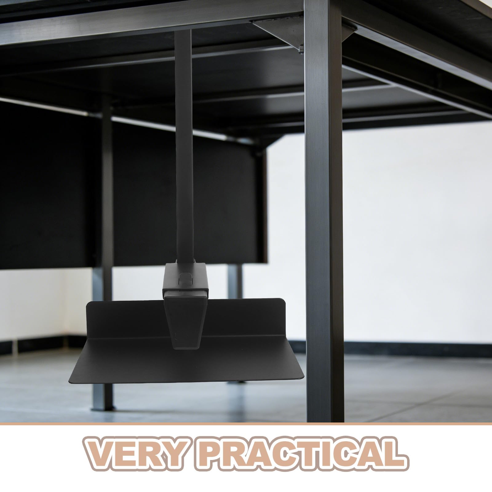 Soporte Torre Pc Escritorio Colgante de Acero Laminado en Frío Negro | Capacidad 25kg, Fácil Instalación bajo Mesa, para CPU, Optimiza Espacio, Uso en Oficina