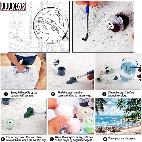 Wowdecor Paint by Numbers Kits for Adults Kids, DIY Number Painting - Starry Night by Van Gogh Beautiful Sky 40 x 50 cm Stamped Canvas (No Frame)