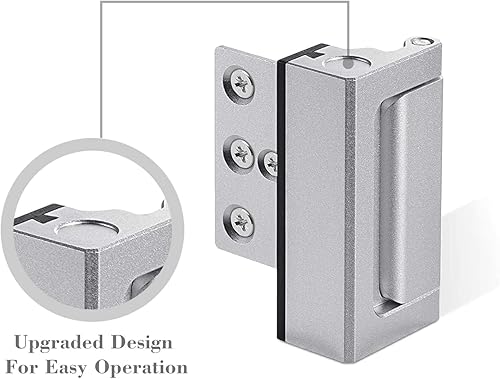 Miniatura 6 de Paquete de 2 cerraduras de refuerzo de puerta de seguridad para el hogar, a prueba de niños, añade alta seguridad a la prevención del hogar, acabado