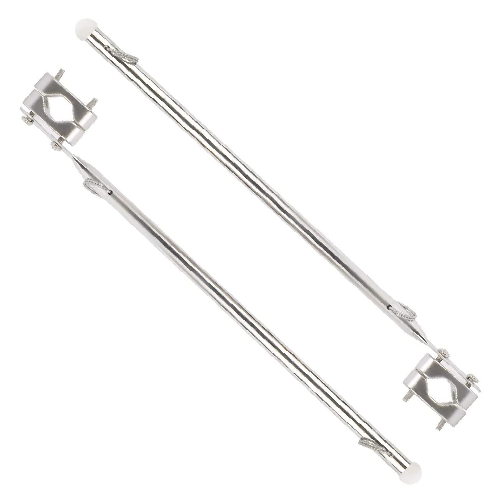 NovelBee 2 Pack of 15.35 Inch Stainless Steel Flag Pole Rail Mount from 7/8