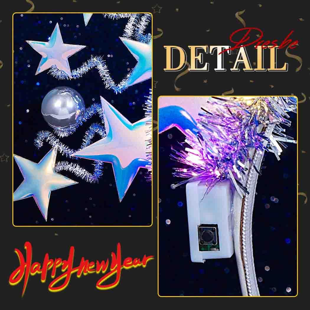 DRESBE Light Up Star Headband Rave LED Headbands Glow Party Hair Accessories for Women - Image 5