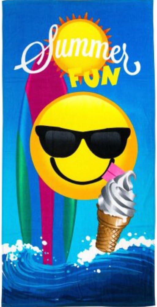 Emoji Summer Fun Kids Beach Towel