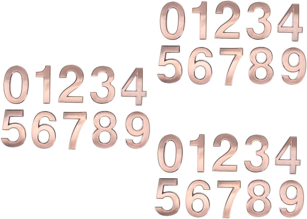 DOITOOL 3sets Self-adhesive Door Number Decals Decorative Mailbox Numbers Antique Easy to Install Room Identification for Home Office and Mailbox Use