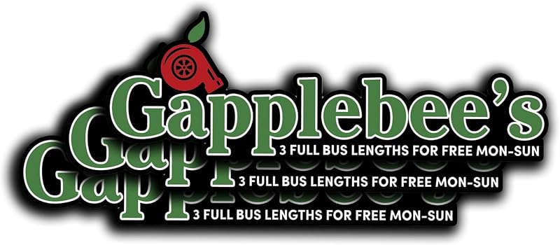 Gapplebee's Racing Sticker 3 Pack, 5 x 1.75 in | Vinyl Material, Glossy Finish, UV Resistant, Water Resistant, Car Humor Design