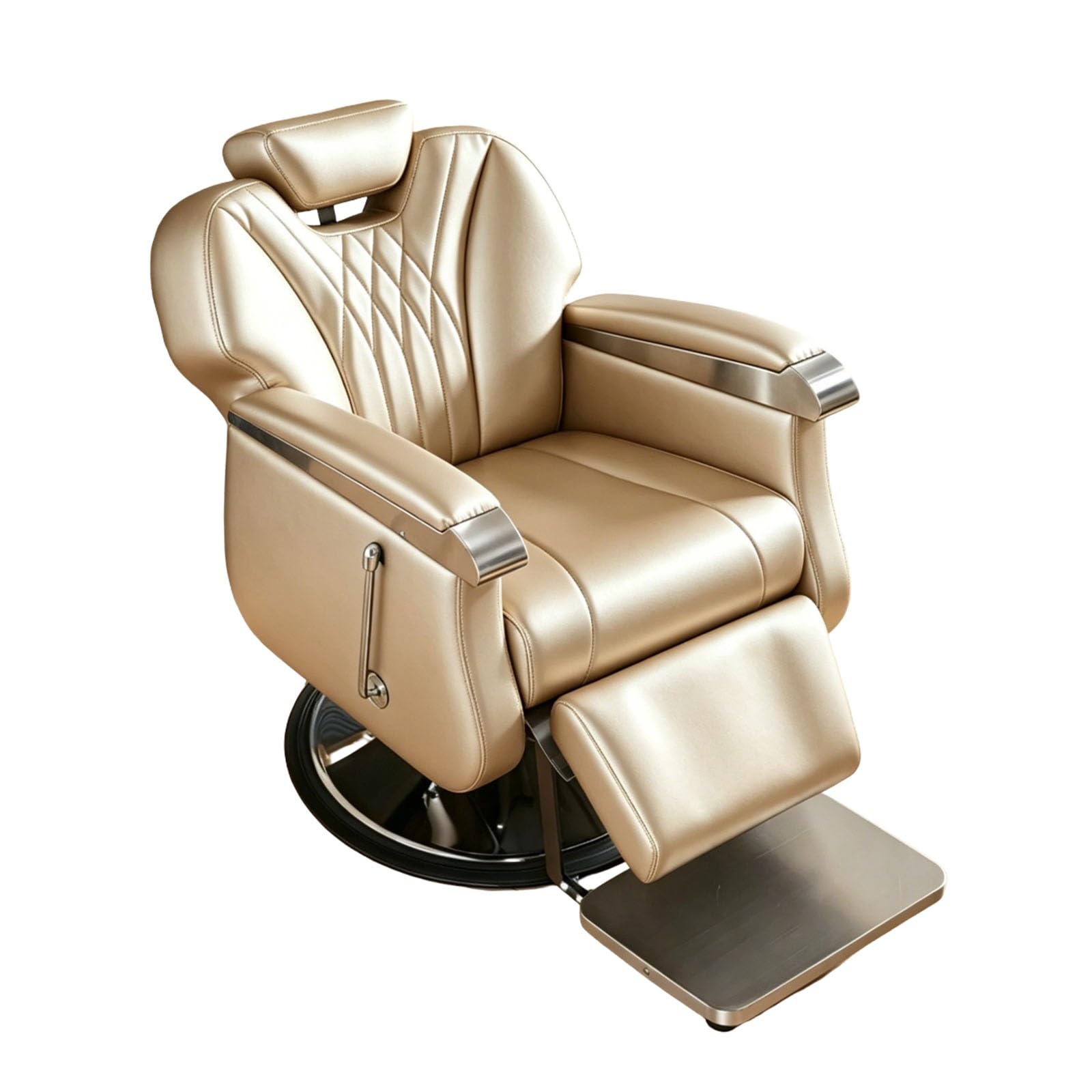 Poltrona idraulica robusta e reclinabile per barbieri e parrucchieri; ideale per saloni di bellezza, spa e aree reception.(Brown)
