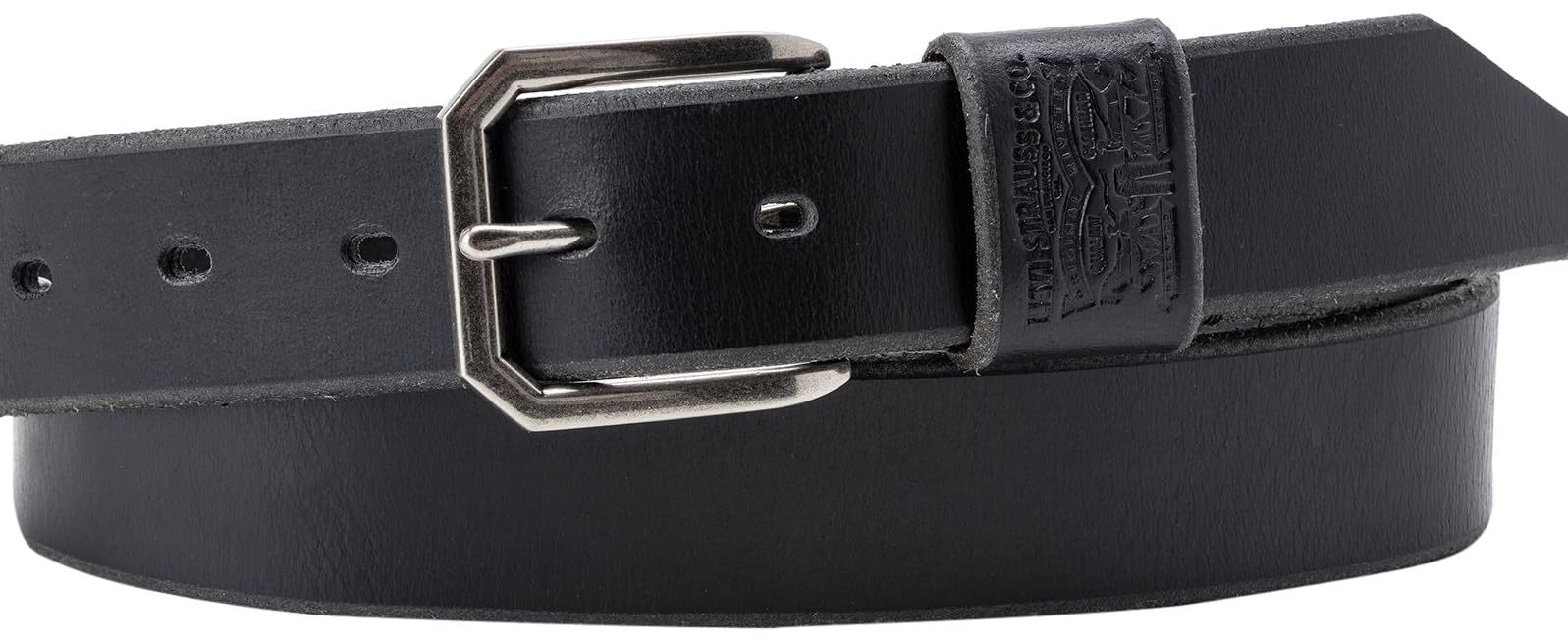 Levi's Wide Loop Two Horse Belts, Caviar, 75, Caviar, 75 cm